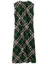 Burberry Nova Check Wool Midi Dress Green