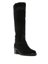 Ash 65mm Black Calf Suede Knee Boots Black
