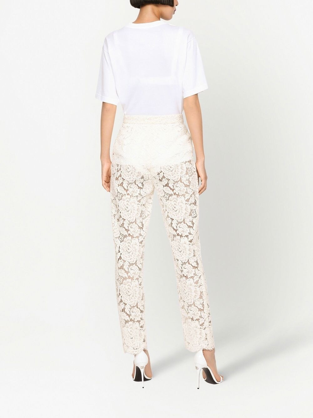 Dolce & Gabbana Floral-lace Trousers White