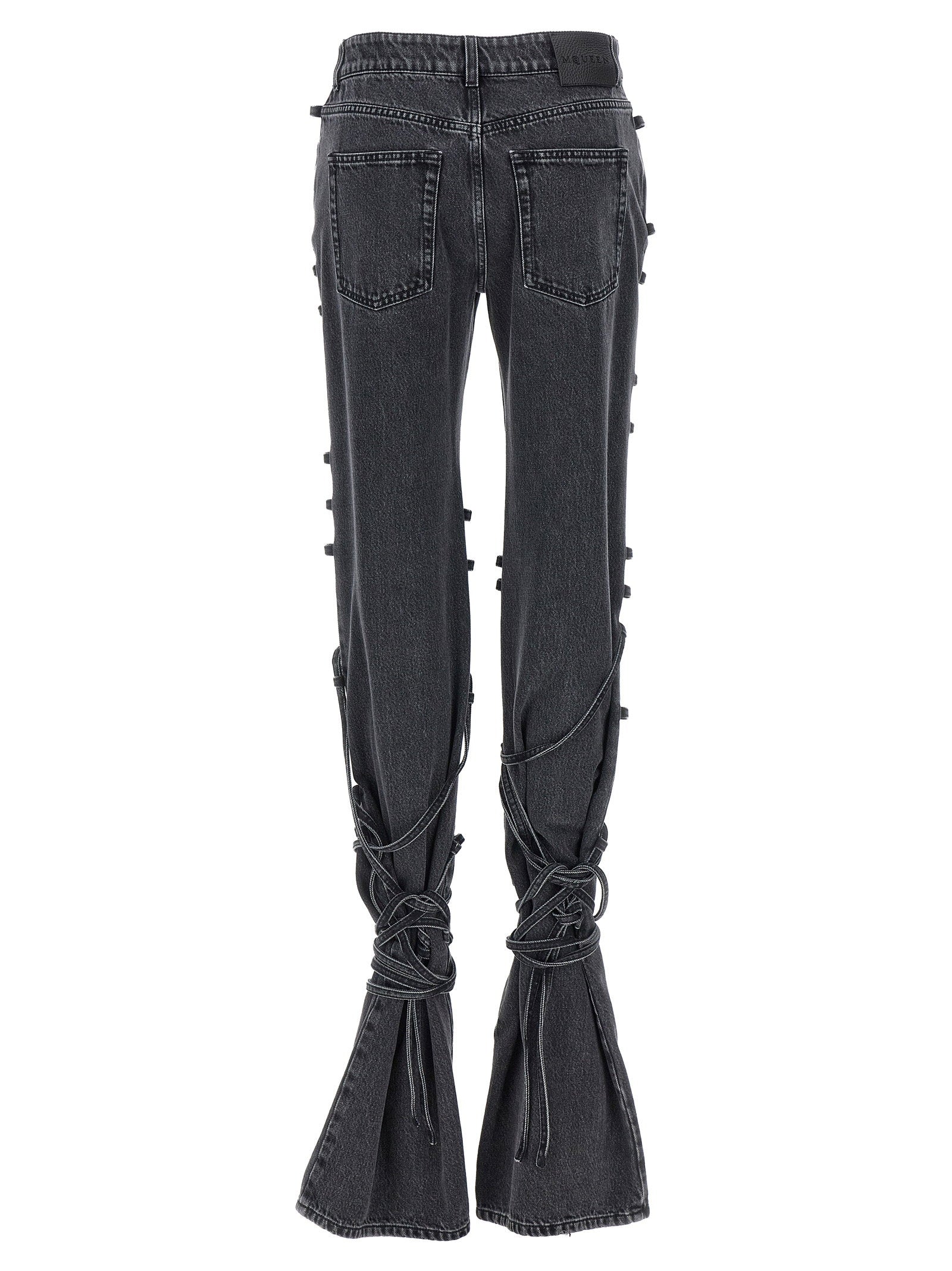 Alexander McQueen Jeans Asymmetric Closure Black