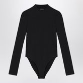 Balenciaga Black Nylon Long-Sleeve Bodysuit Black