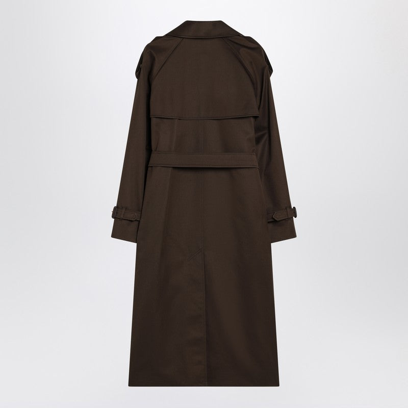 Burberry Long Double-Breasted Trench Coat in Juniper Green Green