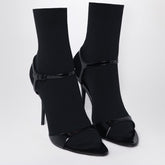 Balenciaga Avenue Sock Black Patent Leather and Mesh Sandals Black