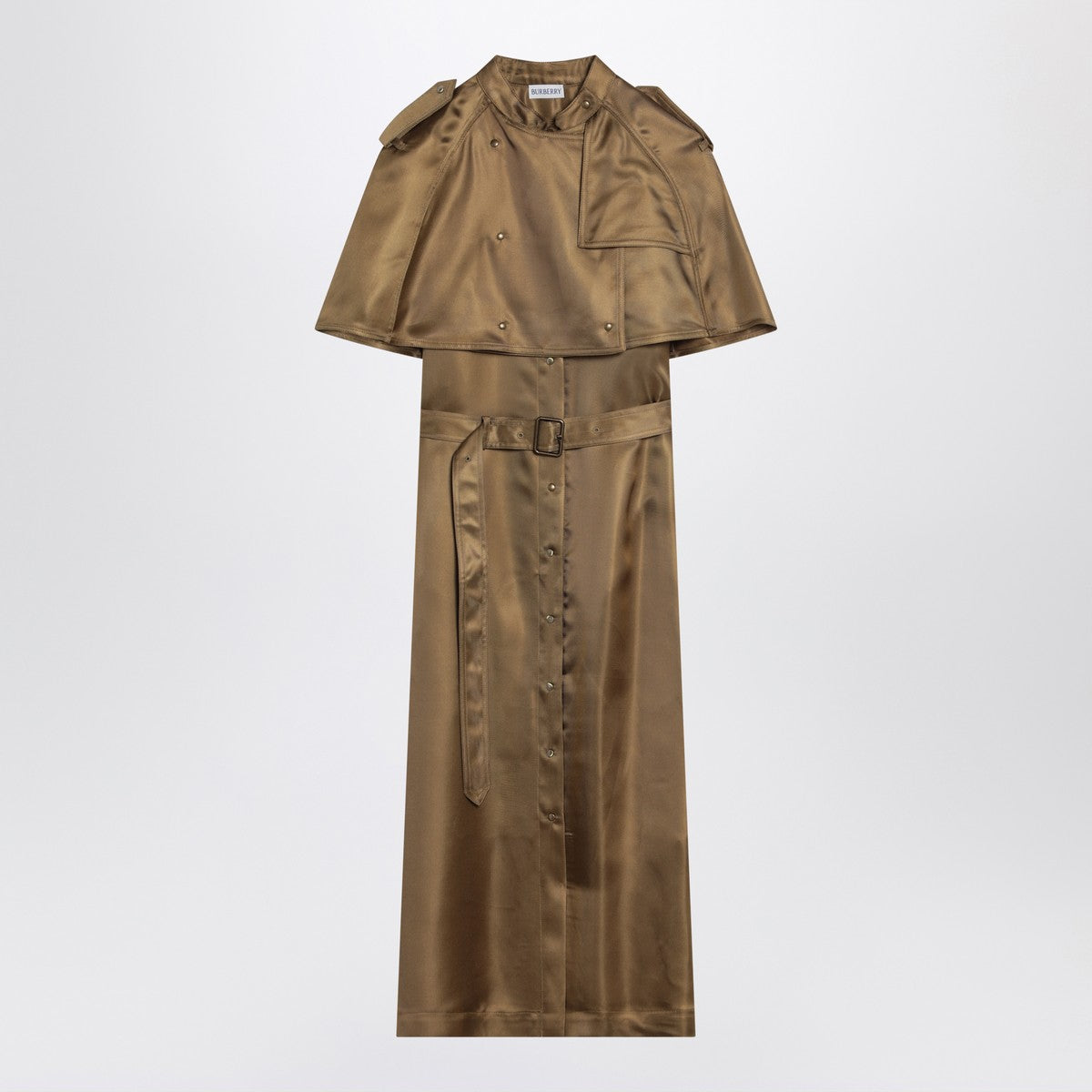 Burberry Viscose Twill Trench Dress with Belt Green