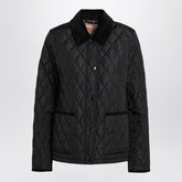 Burberry Black Quilted Nylon Jacket with Velvet Collar Black