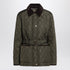 Burberry Dark Green Quilted Velvet-Collar Nylon Jacket Green