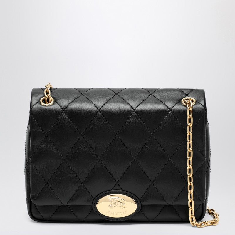Burberry Strand Large Quilted Leather Shoulder Bag Black