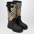 Burberry Tall Black Marsh Stamp Rubber Boots Black