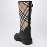 Burberry Tall Black Marsh Stamp Rubber Boots Black