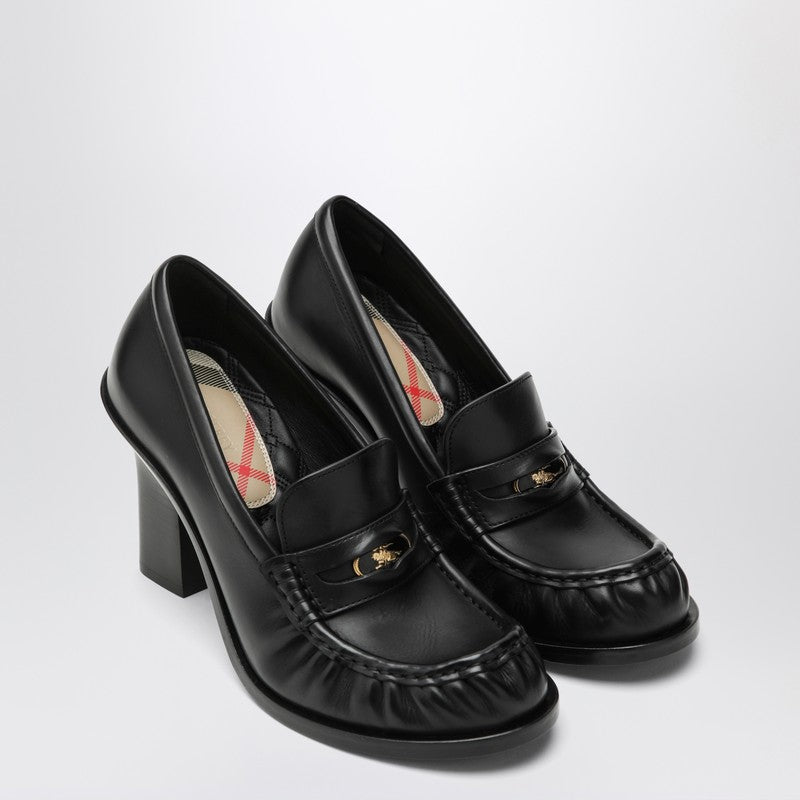 Burberry Cadet Leather Heeled Loafers Black
