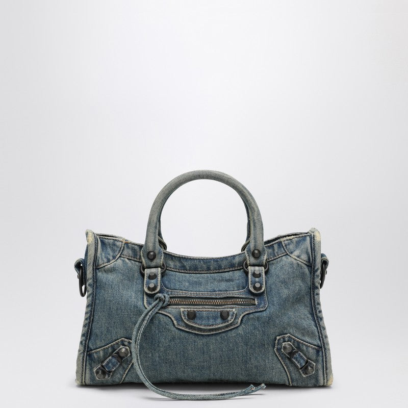 Balenciaga Le City Small Denim Tote Bag blue