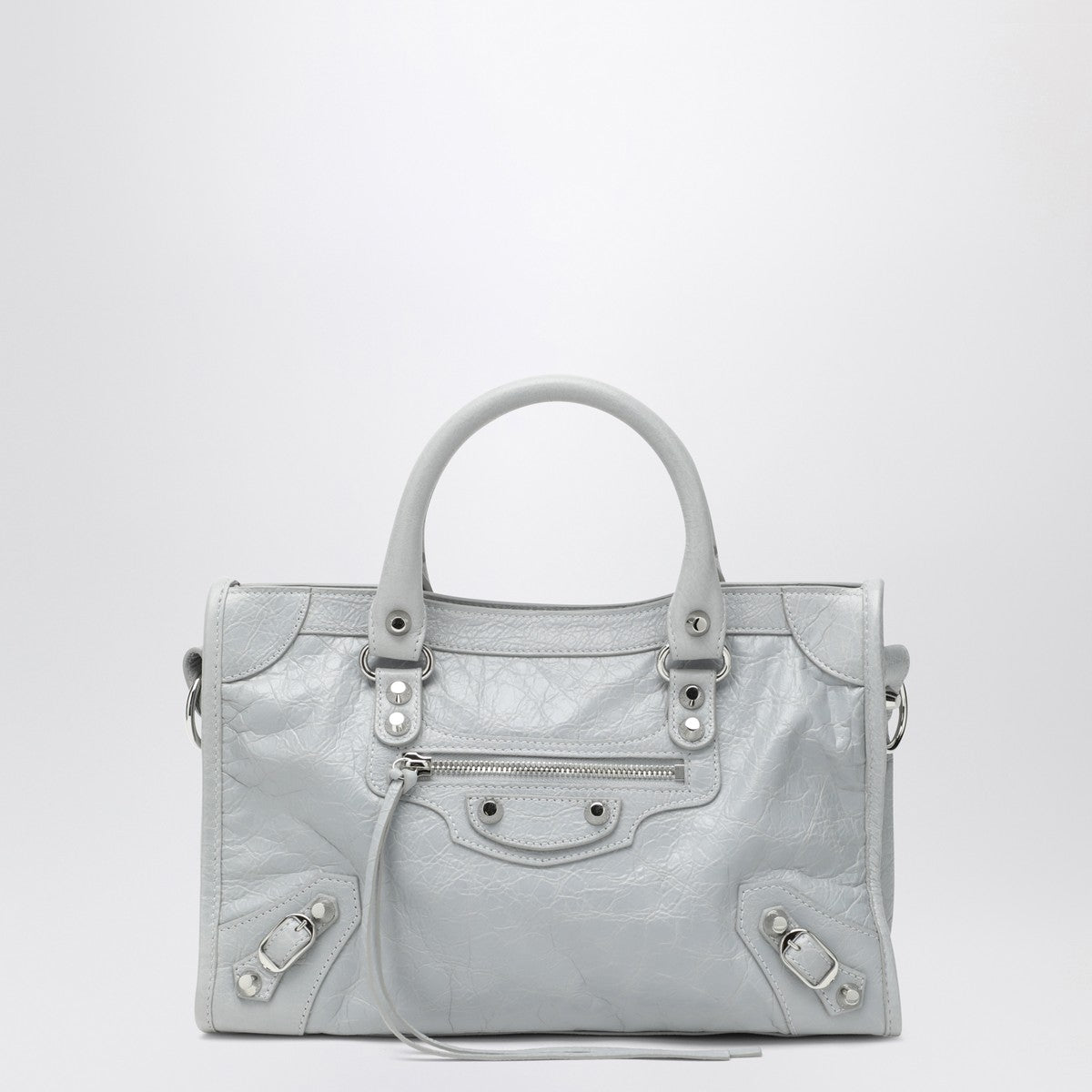 Balenciaga Le City Small Leather Tote Bag Light Grey Grey