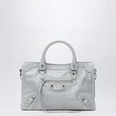 Balenciaga Le City Small Leather Tote Bag Light Grey Grey