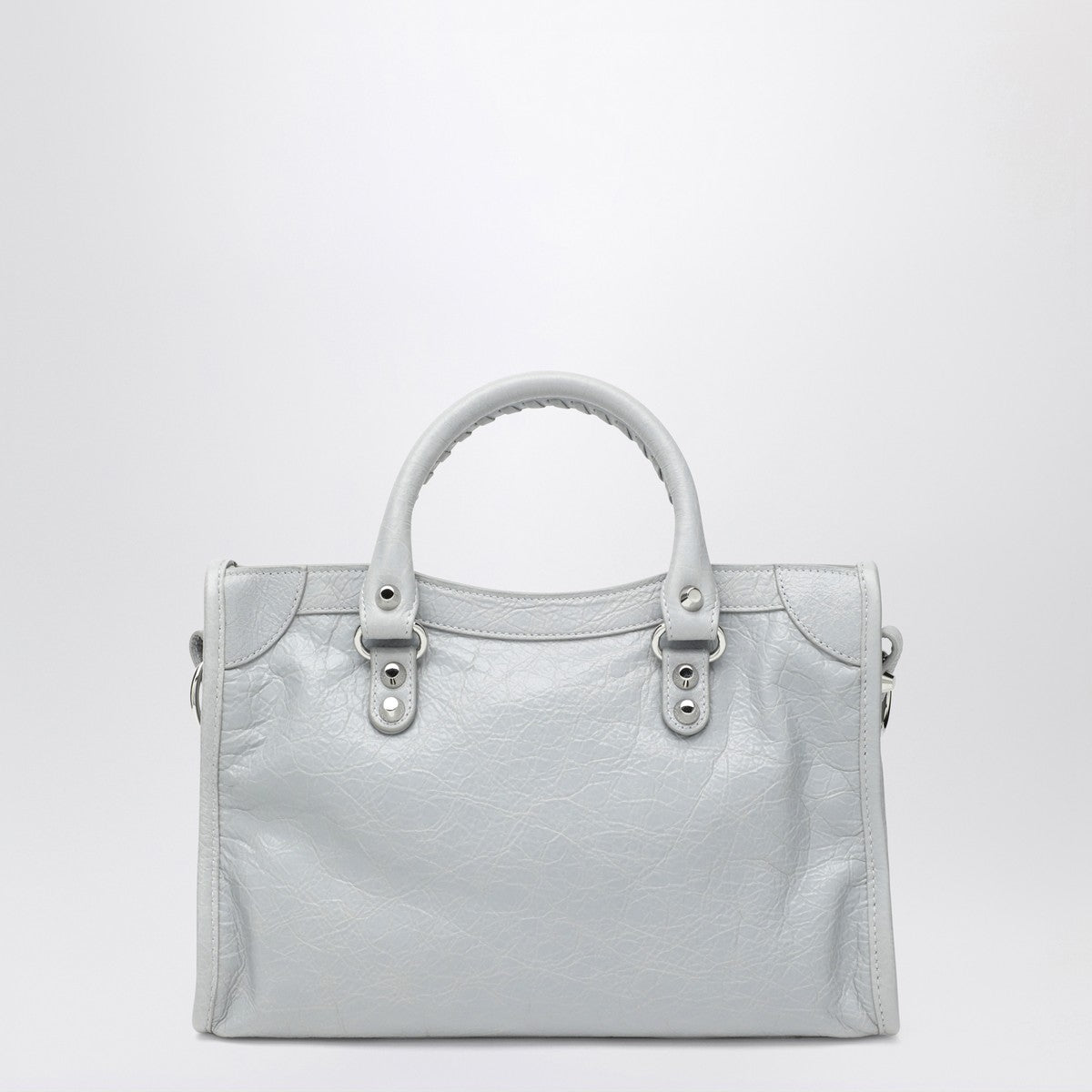 Balenciaga Le City Small Leather Tote Bag Light Grey Grey