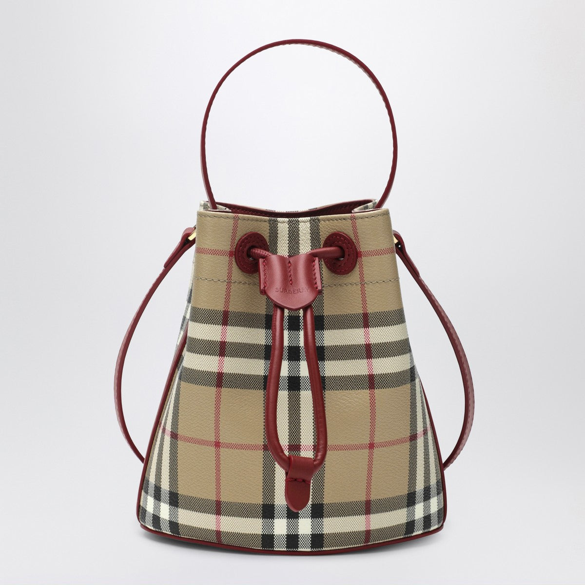 Burberry Check Mini Bucket Bag Beige