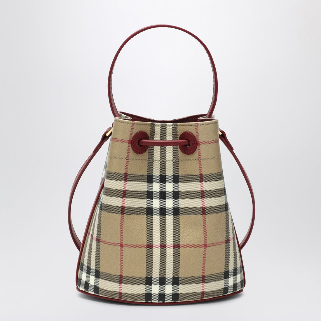 Burberry Check Mini Bucket Bag Beige