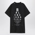 Balenciaga Optical Black Oversized Distressed Cotton T-Shirt Black
