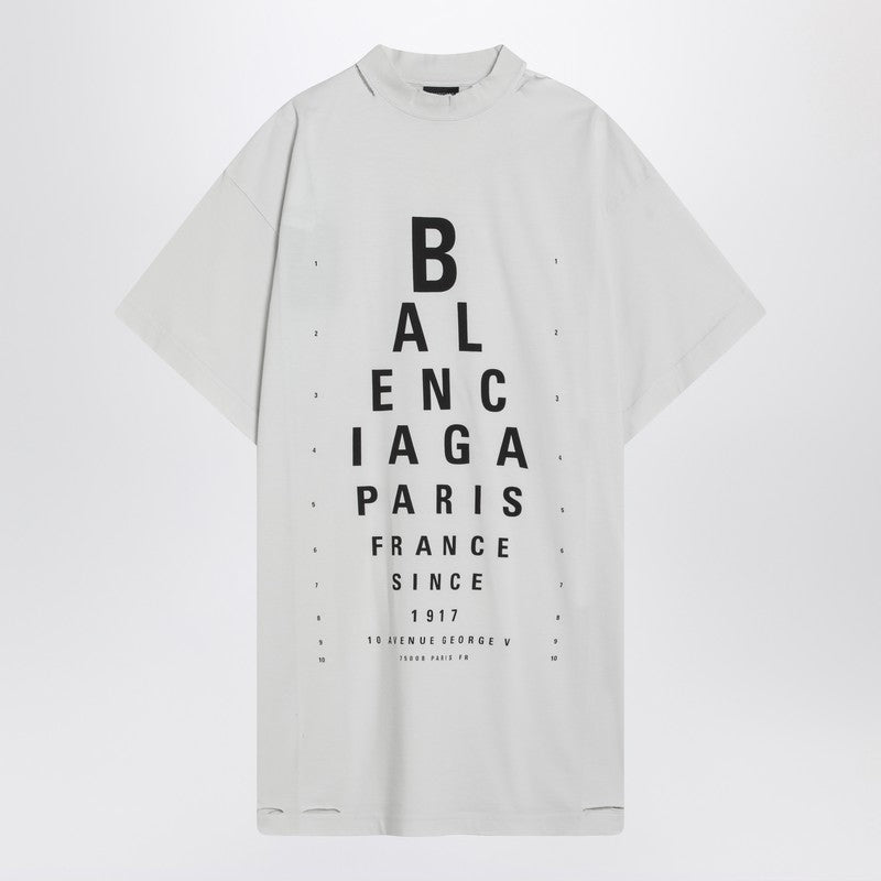 Balenciaga Oversized Optical White Distressed Cotton T-shirt White