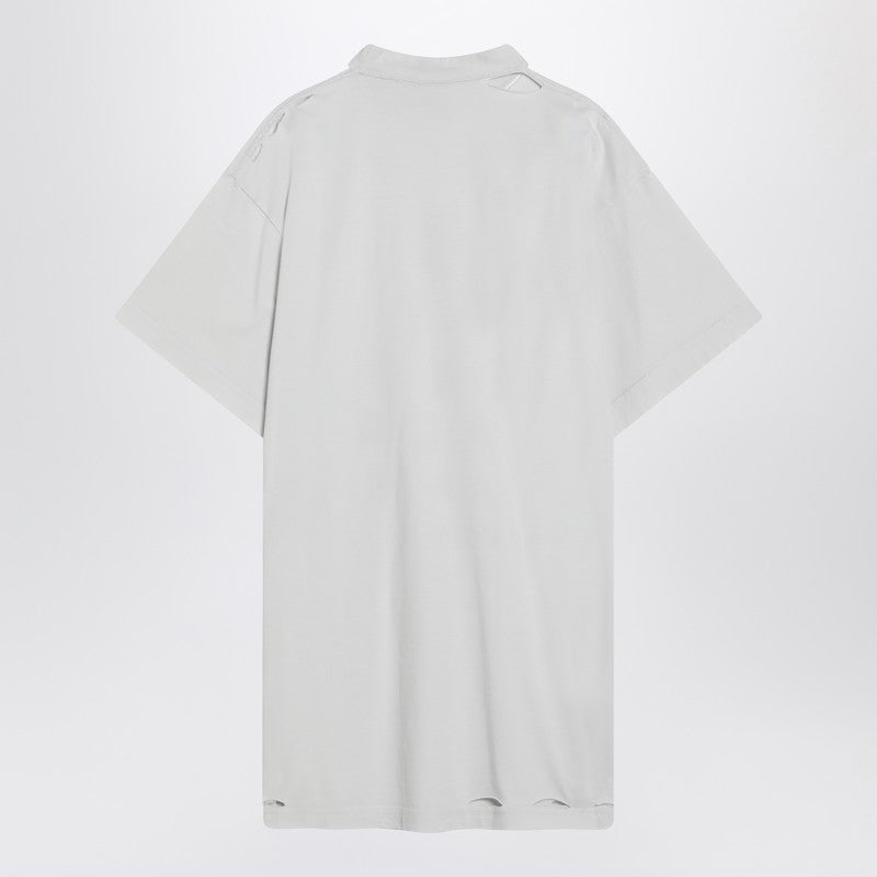 Balenciaga Oversized Optical White Distressed Cotton T-shirt White