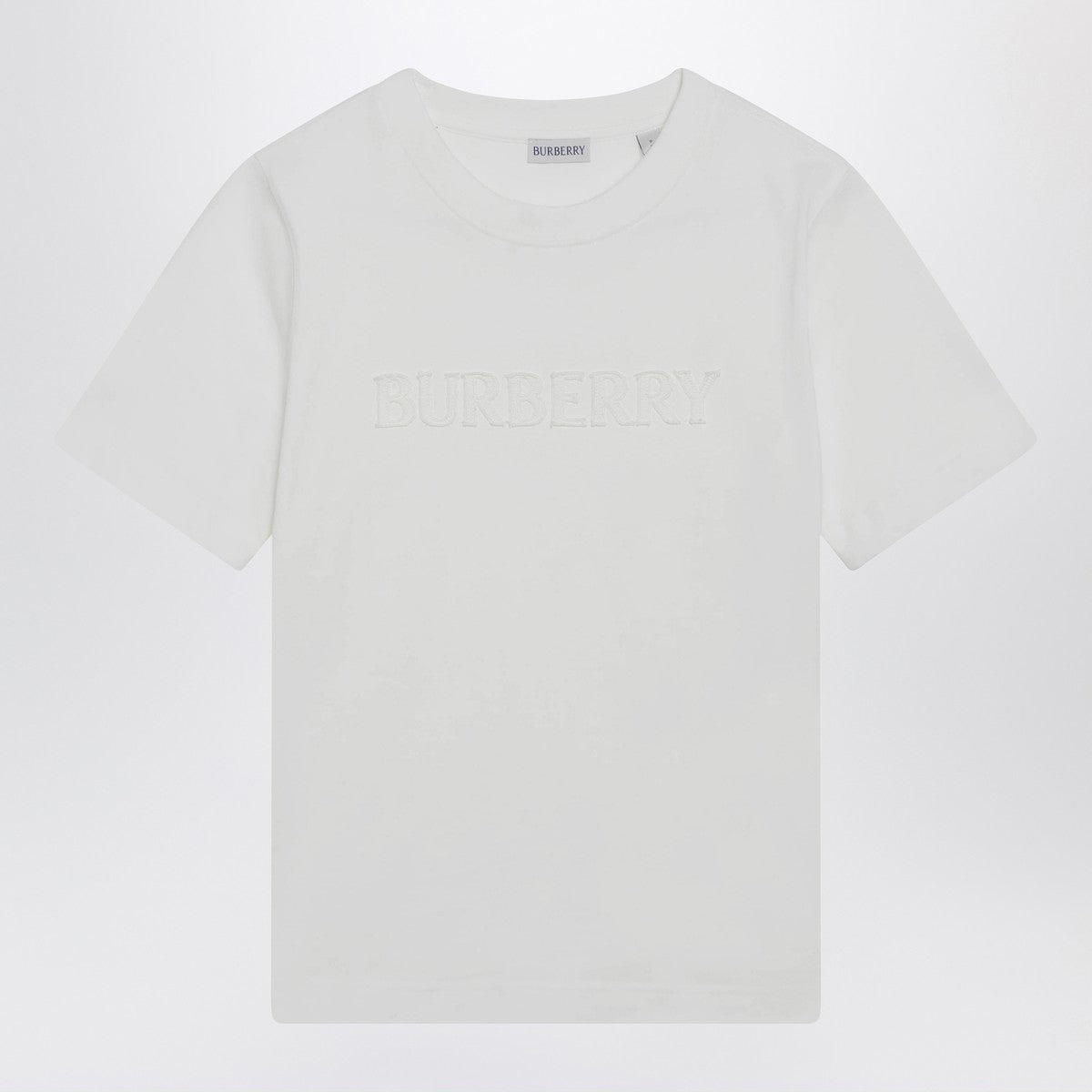 Burberry Embroidered Logo Cotton T-shirt White