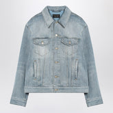 Balenciaga Light Blue Faded Denim Jacket with Classic Lapels Light blue