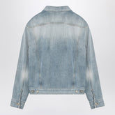 Balenciaga Light Blue Faded Denim Jacket with Classic Lapels Light blue