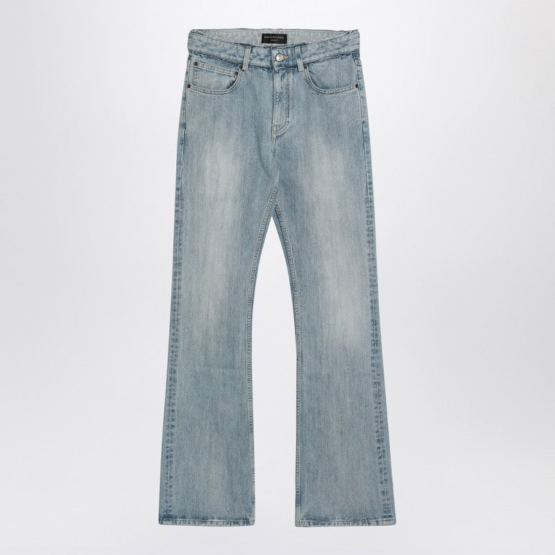 Balenciaga Low-Waisted Light Blue Faded Denim Jeans light blue
