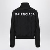 Balenciaga Black logo zip bomber jacket Black