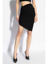 JACQUEMUS Draped Asymmetric High-Waisted Mini Skirt Black black