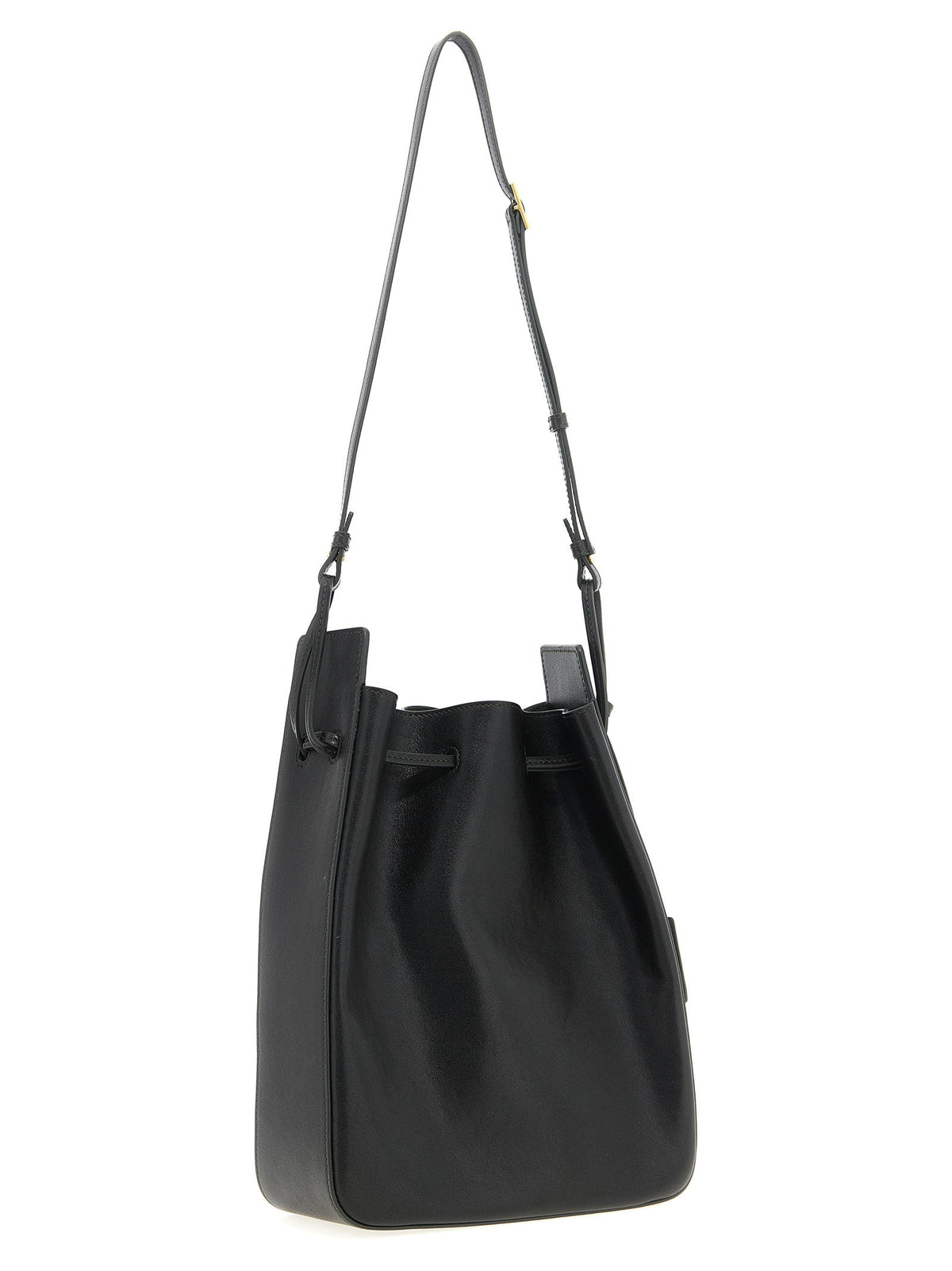 Saint Laurent Large Leather Bucket Bag Green