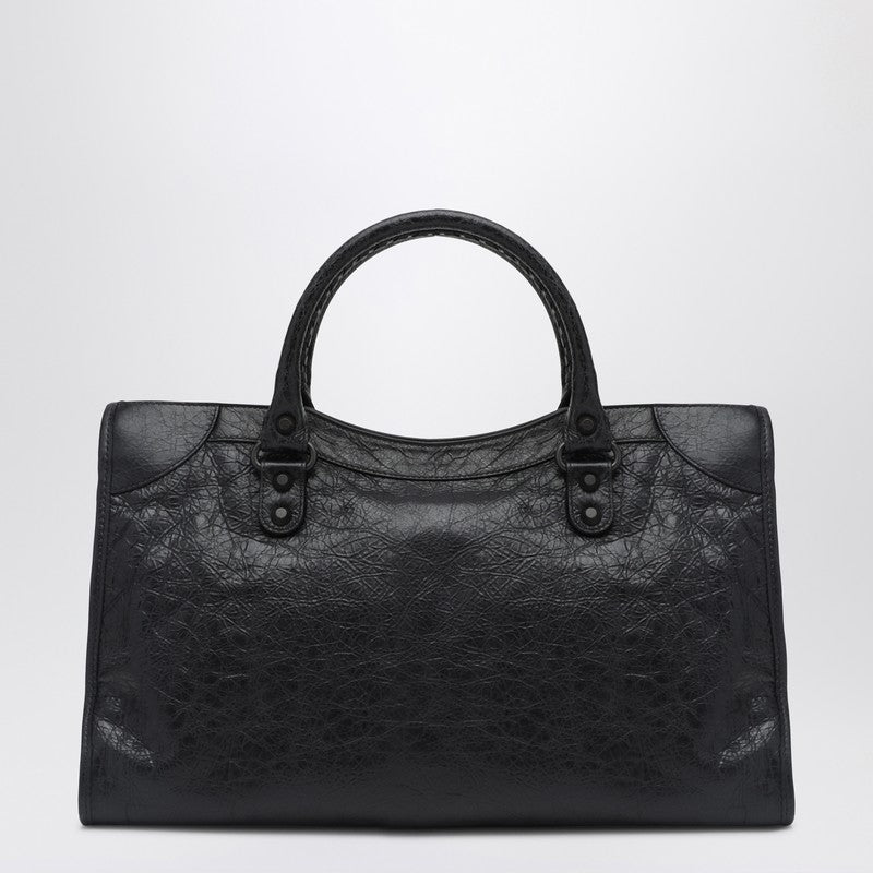 Balenciaga Le City Medium Arena Leather Tote Bag Black