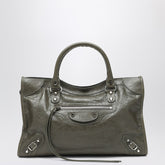 Balenciaga Le City Medium Army Green Leather Tote Bag Green