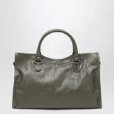 Balenciaga Le City Medium Army Green Leather Tote Bag Green