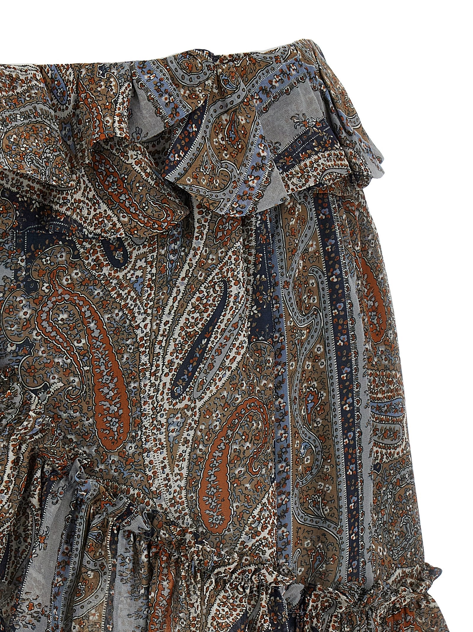Saint Laurent All Over Print Skirt Multicolor