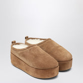 Balenciaga Alaska Soft Platform Clogs in Brown Suede brown