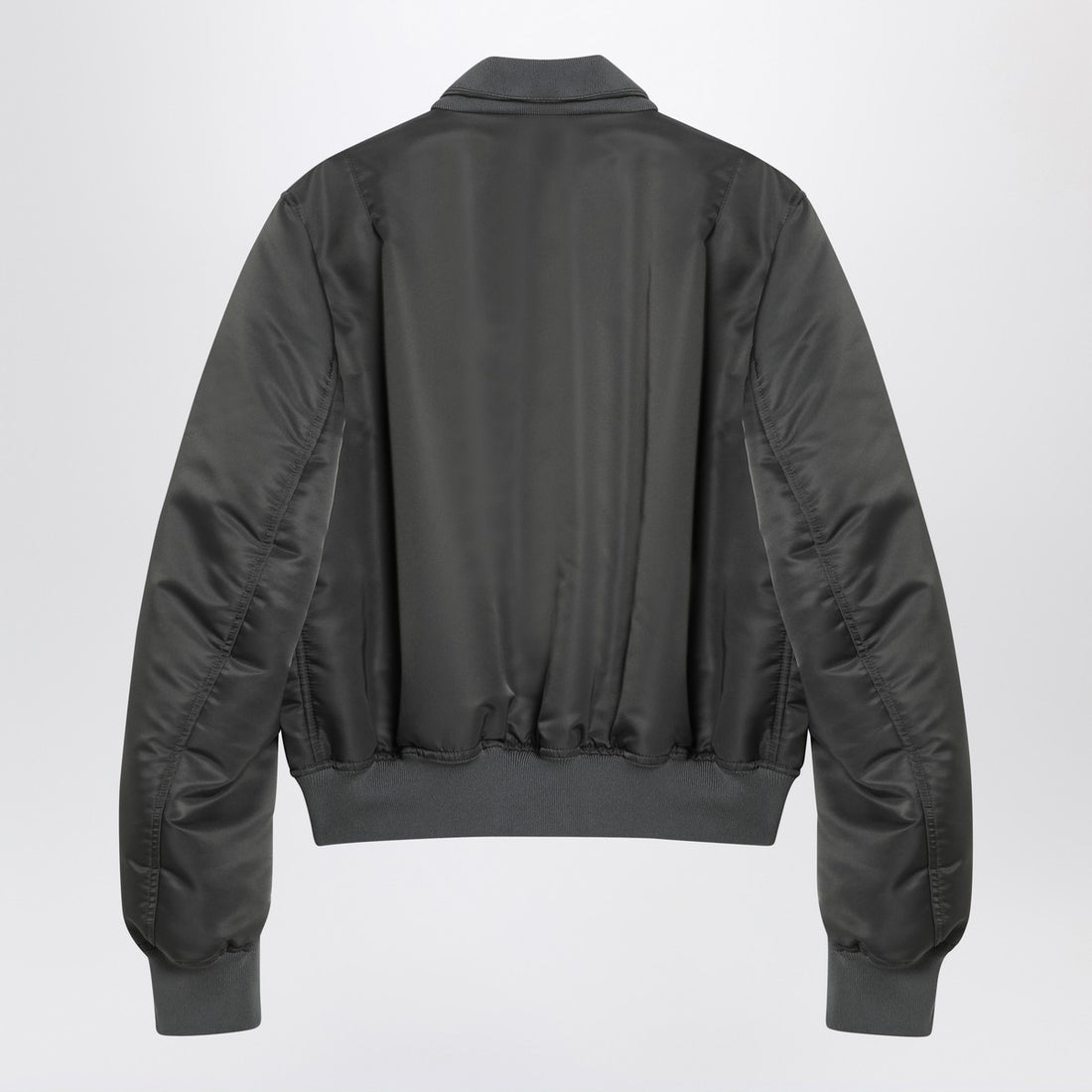 Alexander Mcqueen Grey Nylon Zipped Bomber Jacket with Check Lining Grey