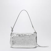 Balenciaga Silver Metallic Arena Shoulder Pouch in Lambskin Metal