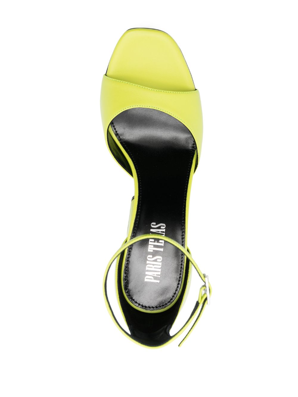 Paris Texas Block-Heel Open-Toe Leather Sandals Green