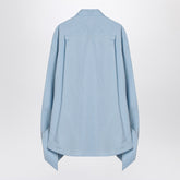 Balenciaga Light Blue Striped Shirt with Knotted Cuffs Blue