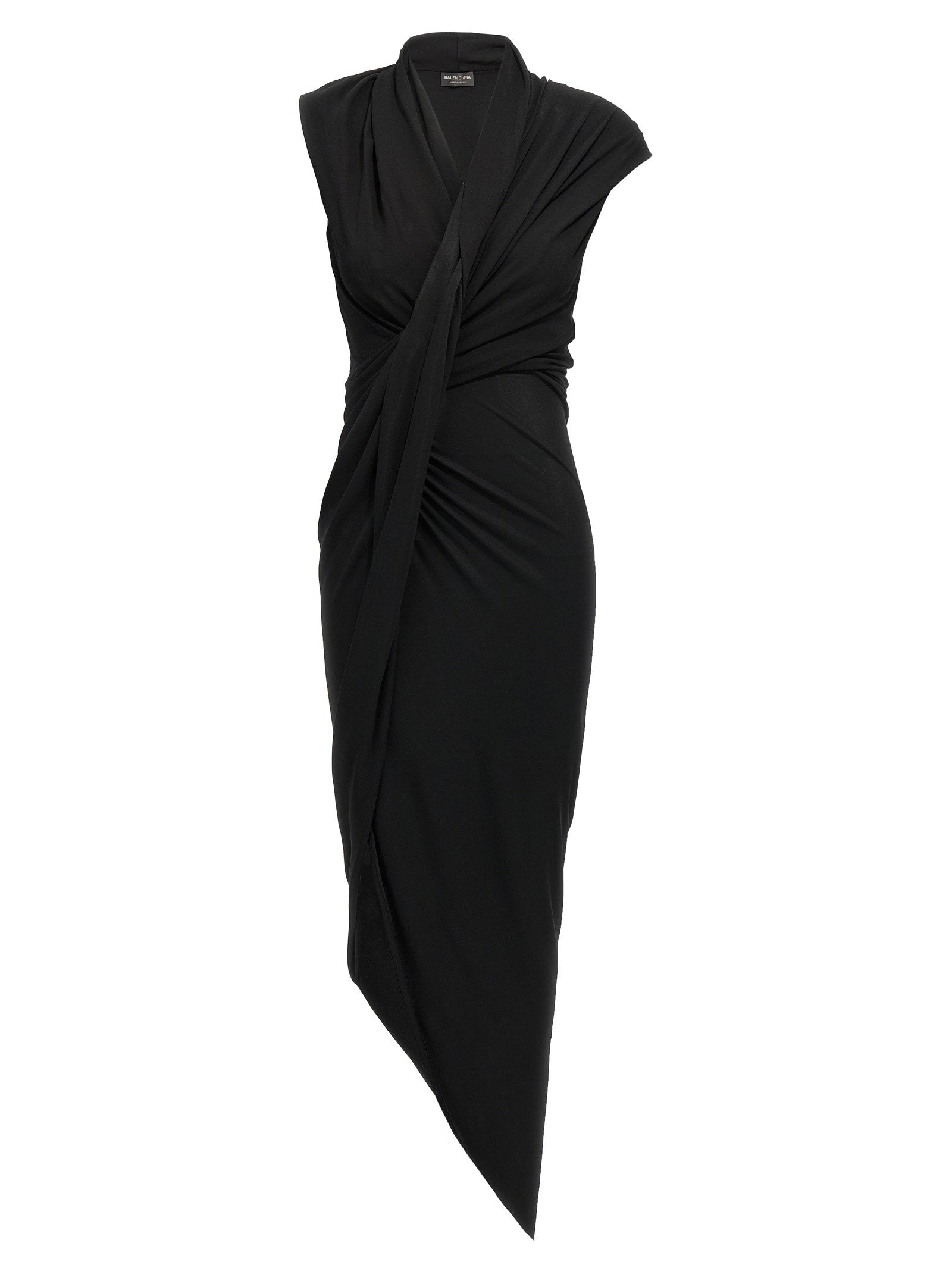 Balenciaga Draped Dress Black