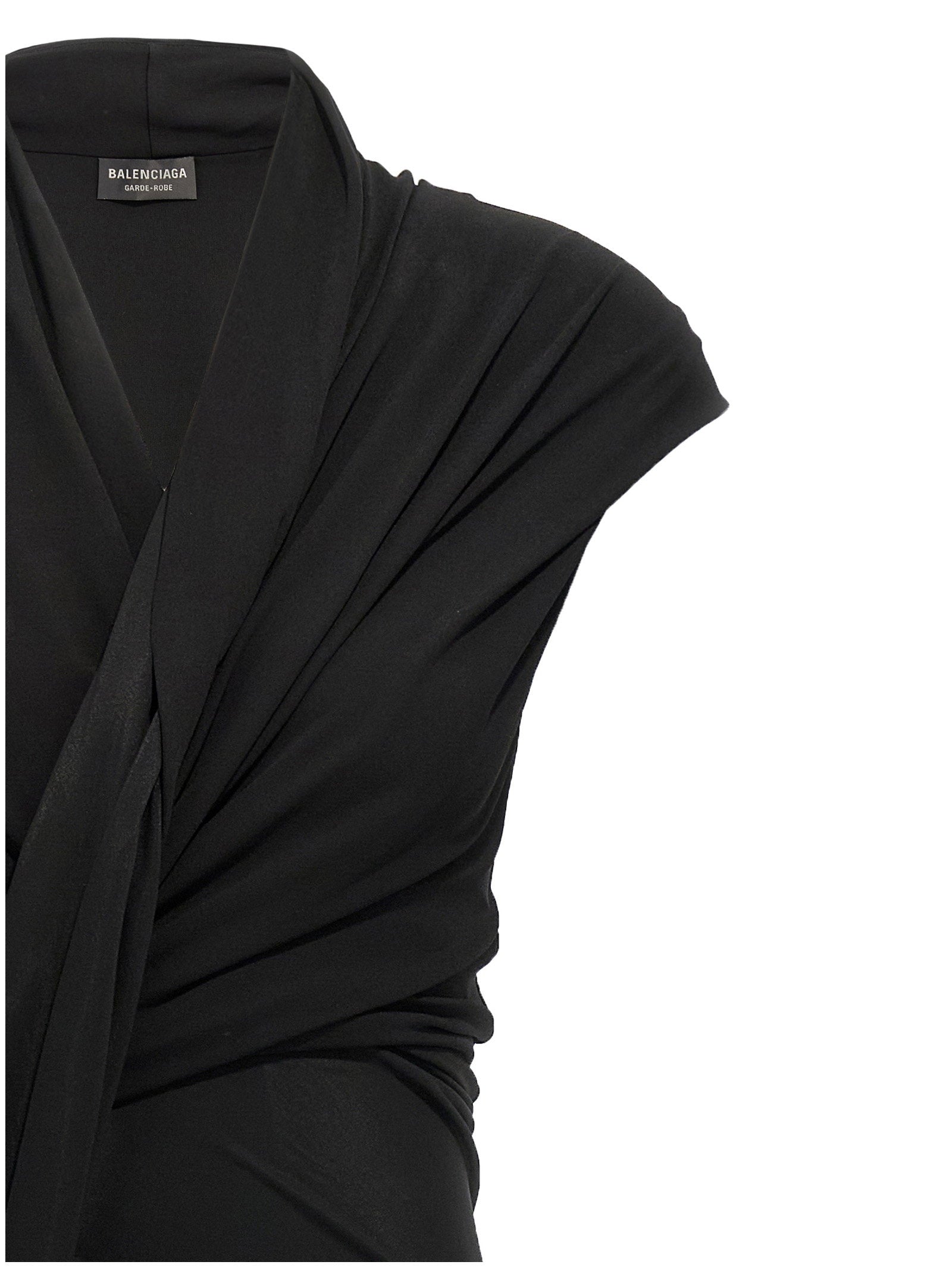 Balenciaga Draped Dress Black