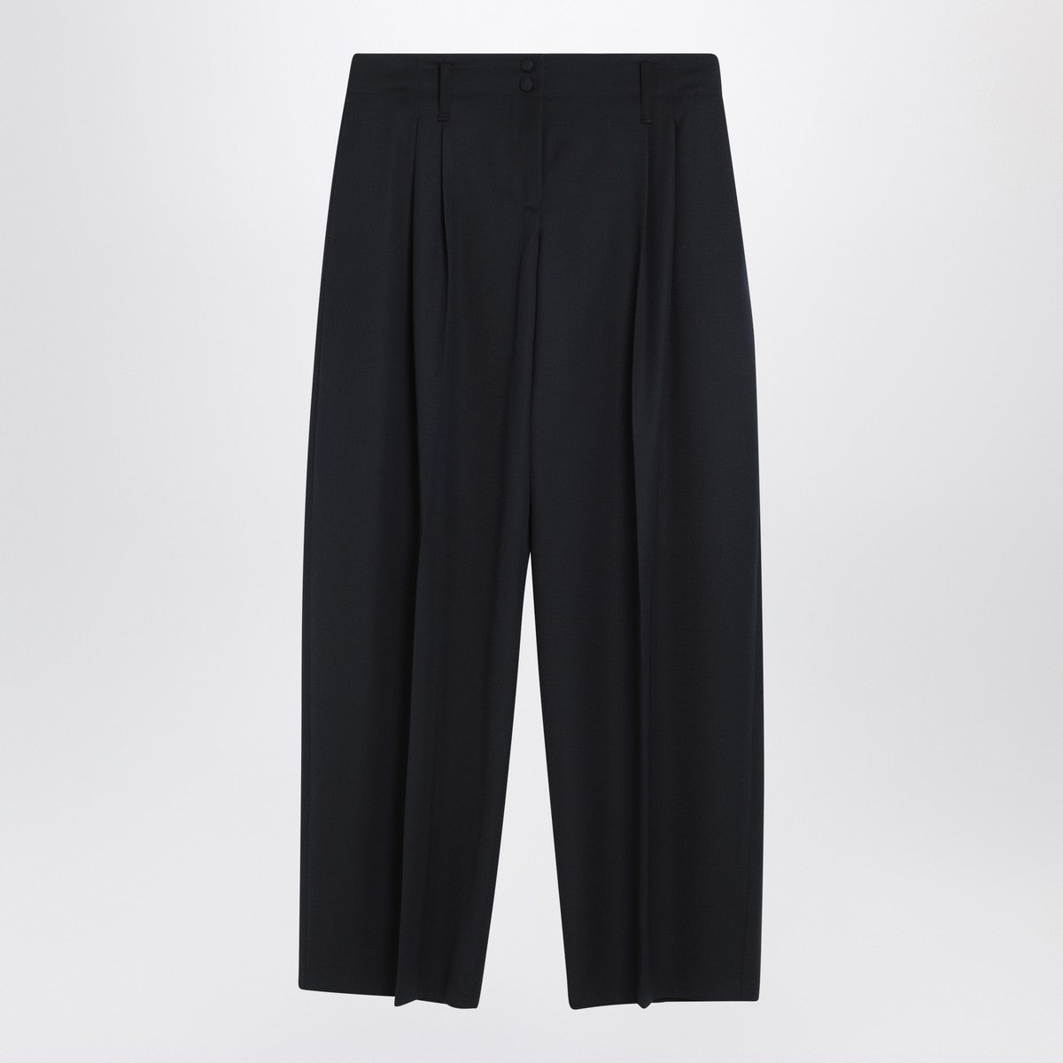 Alexander McQueen Wide Wool Trousers Navy Blue blue