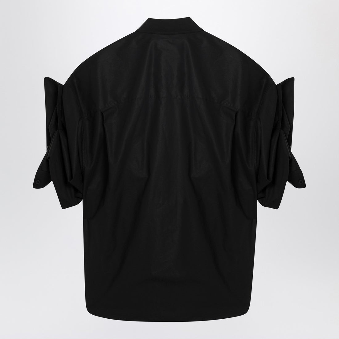 Balenciaga Black Cotton Turn-Up Shirt Black