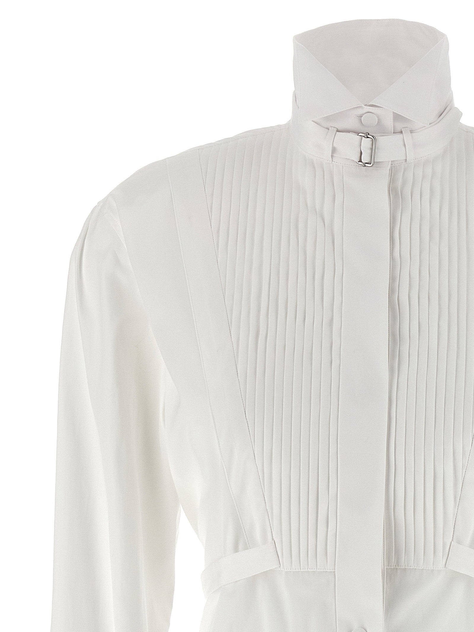Alexander McQueen Tuxedo Chemisier Dress White