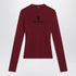 Balenciaga Ribbed Fitted Nano BB Sweater in Burgundy burgundy
