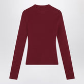 Balenciaga Ribbed Fitted Nano BB Sweater in Burgundy burgundy