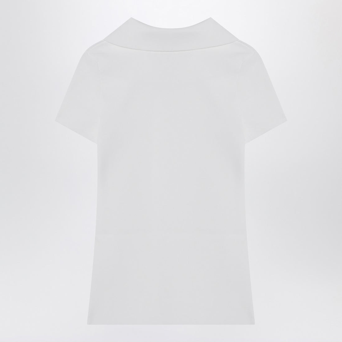 Balenciaga White Short-Sleeve Nano BB Viscose Polo Shirt White