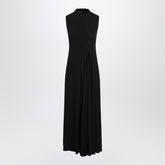 Balenciaga Black Stretch-Jersey Sleeveless Long Dress with Draped Asymmetrical Hem Black