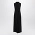 Balenciaga Black Stretch-Jersey Sleeveless Long Dress with Draped Asymmetrical Hem Black