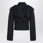Alexander Mcqueen Short Double-Breasted Wool Jacket Navy Blue Blue